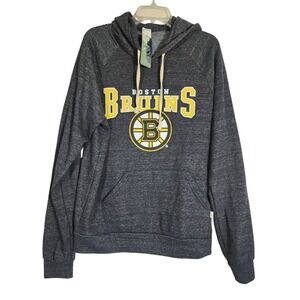 Boston Bruins NWT L Hoodie NHL Licensed Gray Pullover Sweatshirt Fanware Hockey